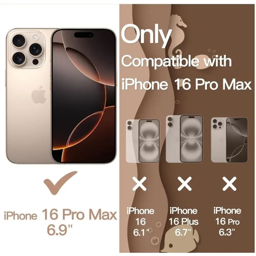 JETech Wavy Case for iPhone 16 Pro Max 6.9 Clear Desert Titanium New
